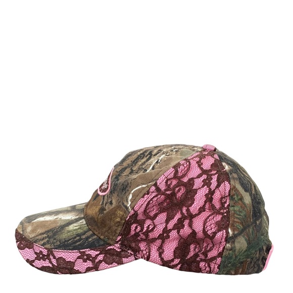 Primos Women's Green & Pink Camouflage & Lace Adjustable Strapback Hat - Picture 2 of 7